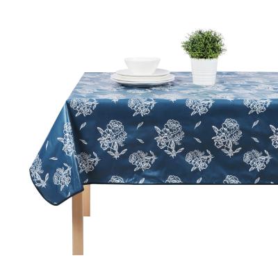 PROVANCE Фьюжн Скатерть ПВХ 140х230см, синий, цветы