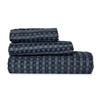 BY COLLECTION Полотенце вафельное 50х90см, 50% бамбук, 50% хлопок, темно-серый