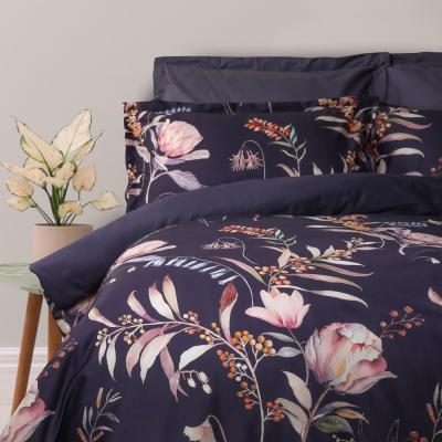 BY COLLECTION Комплект постельного белья евро, 100% хлопок, принт, синий