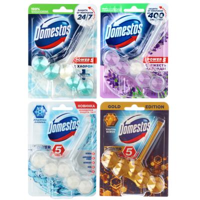 Блок для очищения унитаза DOMESTOS Power кристальная чистота с хлором/ледяная лавина, 55г