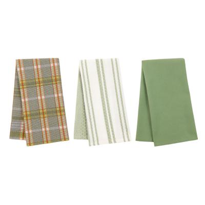 BY COLLECTION Полотенце кухонное 3шт 50х70см, 100% хлопок, зеленый