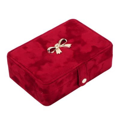 Шкатулка для украшений с секциями, 16х11х5,5 см, велюр, арт.1