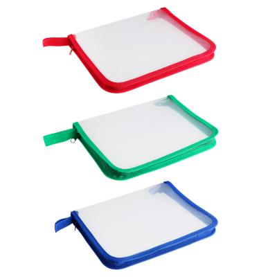 Папка для тетрадей А5, на круговой молнии, 450мкм, ПВХ, 3 цвета молнии