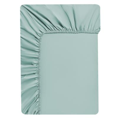 BY COLLECTION Простыня на резинке 140х200х25см, 100% хлопок, голубой