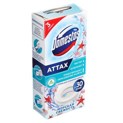 Стикер для очищения унитаза DOMESTOS морская свежесть, 3*10г